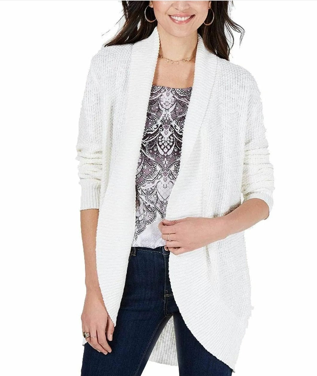 Ivory open store front cardigan