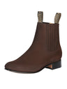 Men's Nubuck Leather Classic Charro Ankle Boots 'El Besserro' Tabacco Color 206