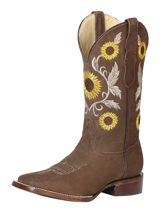 Botas Rodeo Girasoles Nobuck Para Mujer 'Centenario' *CAMEL - 126097* - BELLEZA'S - Botas Rodeo Girasoles Nobuck Para Mujer 'Centenario' *CAMEL - 126097* - Women's Boots - 126097