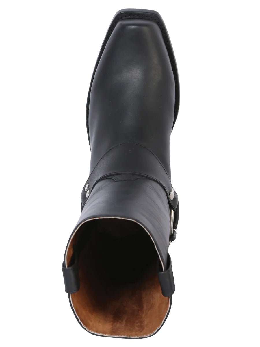 Classic Biker Boots Cowhide Snout Genuine Leather for Men 'Rodeo Bravo' *Waxy Black - 134* - BELLEZA'S - Classic Biker Boots Cowhide Snout Genuine Leather for Men 'Rodeo Bravo' *Waxy Black - 134* - Men's Boot - 134 6