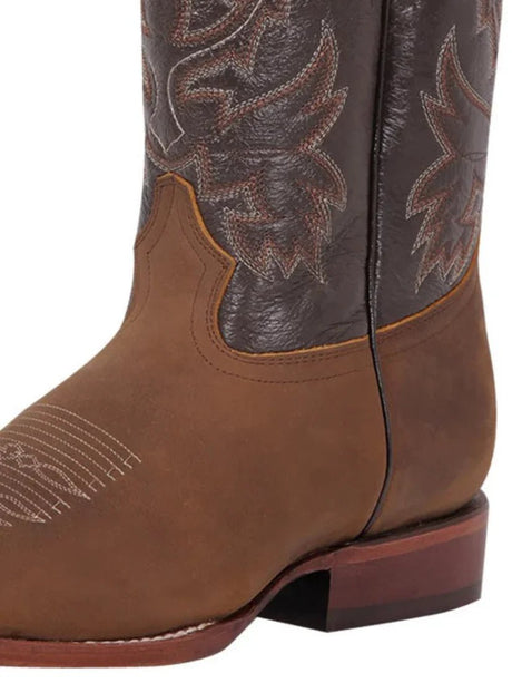 Classic Crazy Bovine Leather Rodeo Boots for Men 'El General' *TAN-43007* - BELLEZA'S - Classic Crazy Bovine Leather Rodeo Boots for Men 'El General' *TAN-43007* - Botas Para Hombres - 43007 6