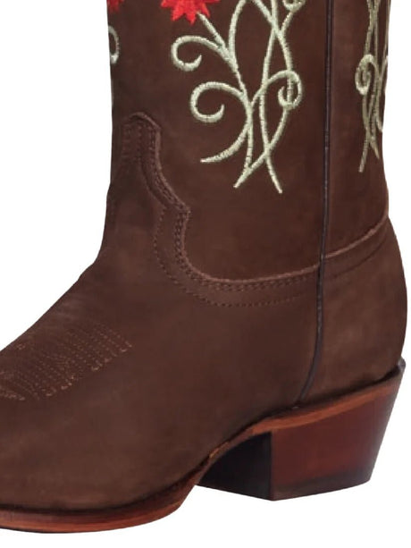 Classic Nubuck Bovine Leather Rodeo Boots for Women 'El General' *CAMEL-41789* - BELLEZA'S - Classic Nubuck Bovine Leather Rodeo Boots for Women 'El General' *CAMEL-41789* - Botas Para Damas - 41789 5