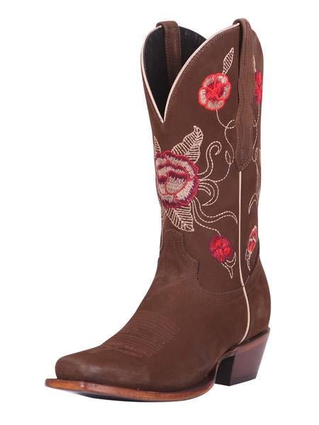 Classic Nubuck Bovine LeatherEmbroidered Rodeo Boots for Women 'El General' *CAMEL-41784* - BELLEZA'S - Classic Nubuck Bovine LeatherEmbroidered Rodeo Boots for Women 'El General' *CAMEL-41784* - Botas Para Damas - 41784 5