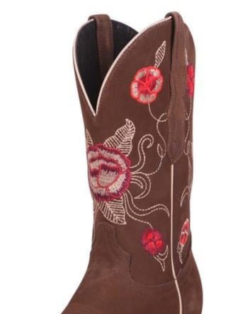 Classic Nubuck Bovine LeatherEmbroidered Rodeo Boots for Women 'El General' *CAMEL-41784* - BELLEZA'S - Classic Nubuck Bovine LeatherEmbroidered Rodeo Boots for Women 'El General' *CAMEL-41784* - Botas Para Damas - 41784 5