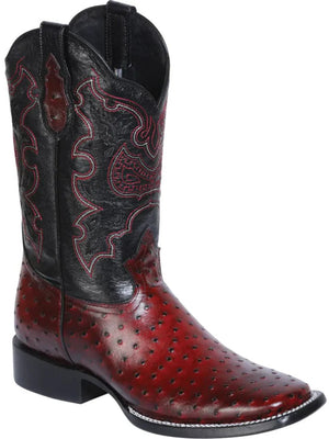 Imit Ostrich Rodeo Boots For Men 'El General' *BLACK CHERRY-41901* - BELLEZA'S - Imit Ostrich Rodeo Boots For Men 'El General' *BLACK CHERRY-41901* - Botas Para Hombres - 41901 6