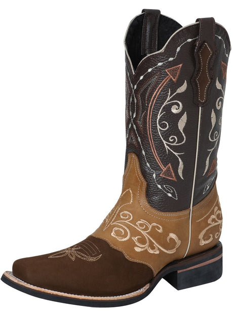 Men's Bovino Nobuck Leather Classic Western Cowboy Boots 'El Señor de los Cielos' *CANELA-124080* - BELLEZA'S - Men's Bovino Nobuck Leather Classic Western Cowboy Boots 'El Señor de los Cielos' *CANELA-124080* - Bota Para Hombre - 124080 6