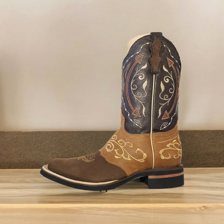 Men's Bovino Nobuck Leather Classic Western Cowboy Boots 'El Señor de los Cielos' *CANELA-124080* - BELLEZA'S - Men's Bovino Nobuck Leather Classic Western Cowboy Boots 'El Señor de los Cielos' *CANELA-124080* - Bota Para Hombre - 124080 6