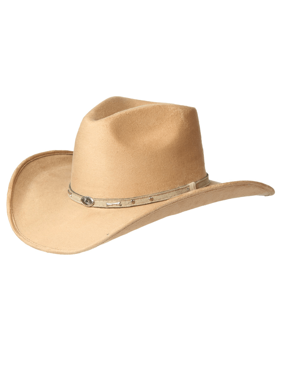 Men's Camel Sombrero Unisex Suede Indiana Cowboy Hat 'El General' 44251 - BELLEZA'S - Men's Camel Sombrero Unisex Suede Indiana Cowboy Hat 'El General' 44251 - Men's Cowboy Hats - 44251 S