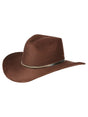 Men's Chocolate Sombrero Unisex Suede Indiana Cowboy Hat 'El General' 44250 - BELLEZA'S - Men's Chocolate Sombrero Unisex Suede Indiana Cowboy Hat 'El General' 44250 - Men's Cowboy Hats - 44250 S