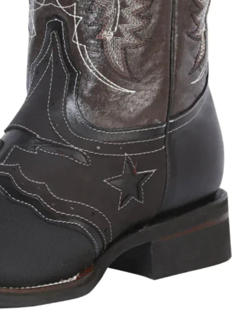 Men's Classic Genuine Leather Rodeo Boots 'El General' *Black - 33308* - BELLEZA'S - Men's Classic Genuine Leather Rodeo Boots 'El General' *Black - 33308* - Men's Boot - 33308