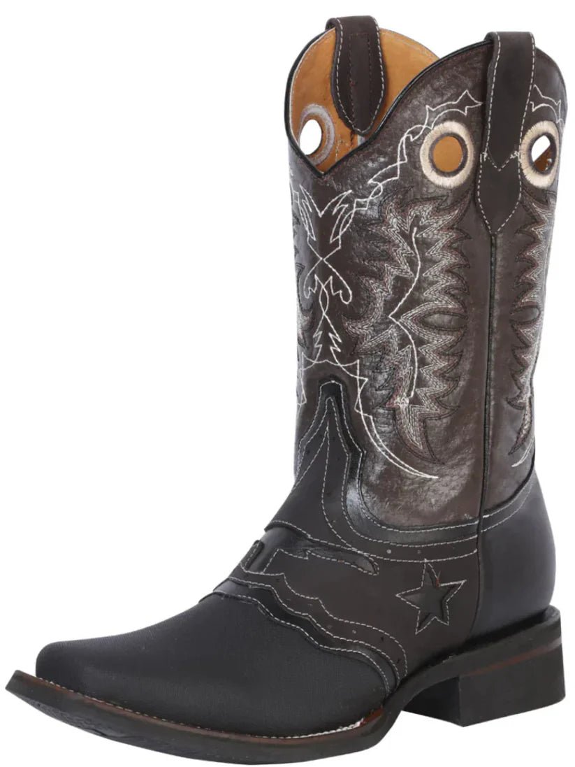 Men's Classic Genuine Leather Rodeo Boots 'El General' *Black - 33308* - BELLEZA'S - Men's Classic Genuine Leather Rodeo Boots 'El General' *Black - 33308* - Men's Boot - 33308