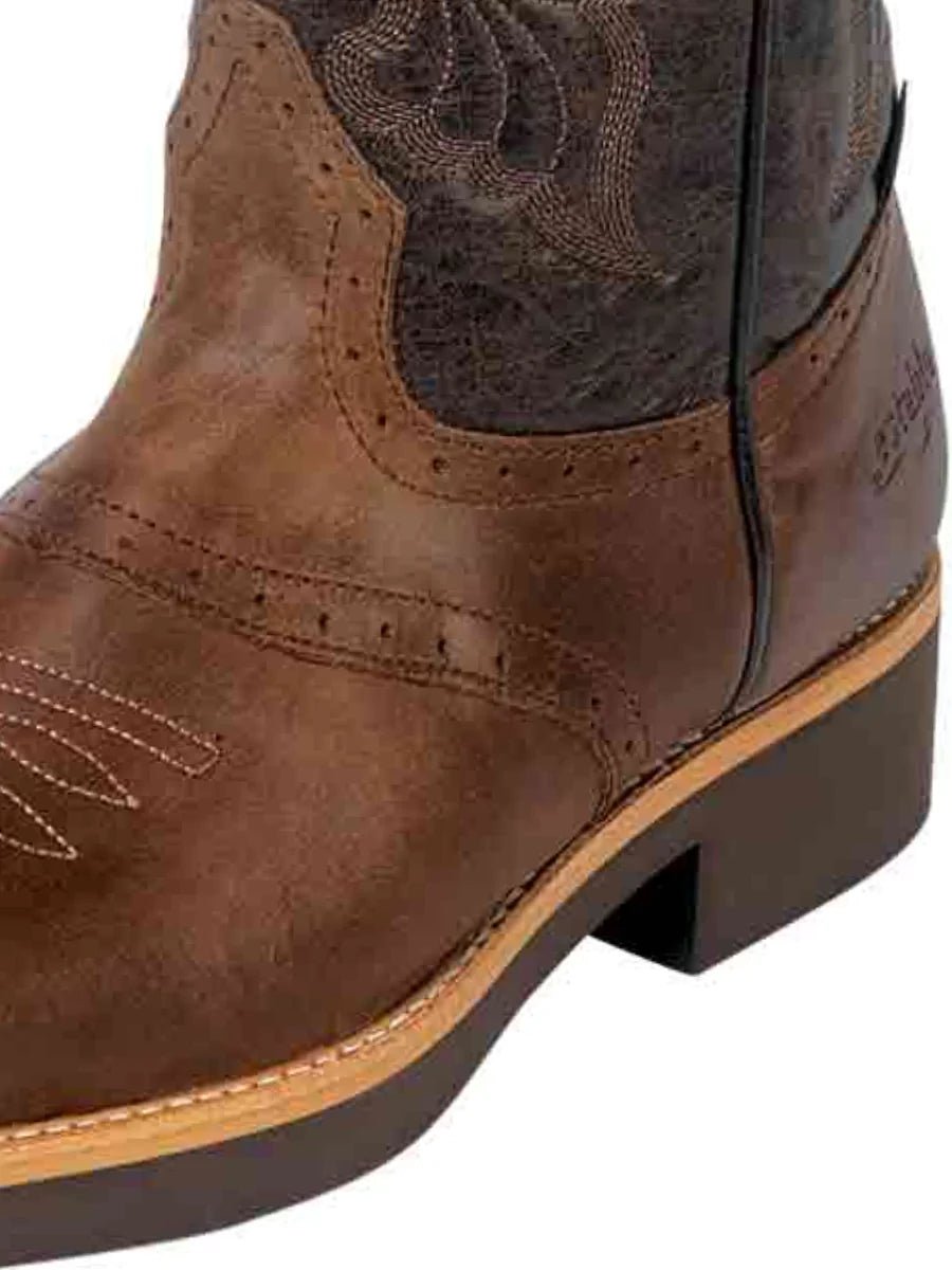 Men's Genuine Leather Pull - On Soft Toe Western Work Boots 'Stable' Coffee 33557 - BELLEZA'S - Men's Genuine Leather Pull - On Soft Toe Western Work Boots 'Stable' Coffee 33557 - Men's Boot - 33557 6