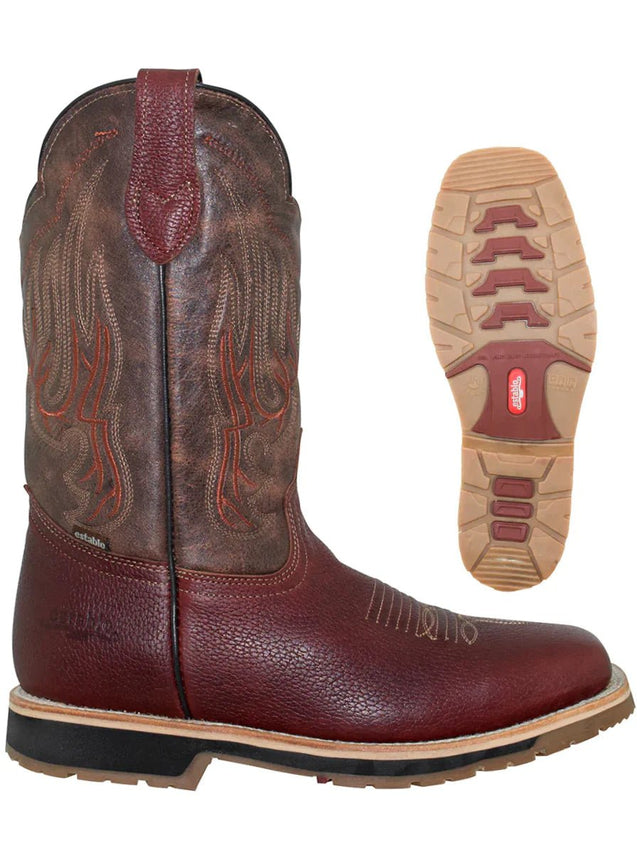 Men's Genuine Leather Soft Toe Pull - On Tube Rodeo Work Boots 'Establo' Shedron 41541 - BELLEZA'S - Men's Genuine Leather Soft Toe Pull - On Tube Rodeo Work Boots 'Establo' Shedron 41541 - Men's Boot - 41541 6