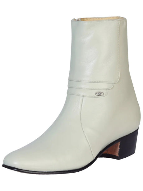 Men's Goat Leather Side Zipper Classic Dress Boots 'El Besserro' Bone 200 - BELLEZA'S - Men's Goat Leather Side Zipper Classic Dress Boots 'El Besserro' Bone 200 - Botines Para Hombres - 200 6