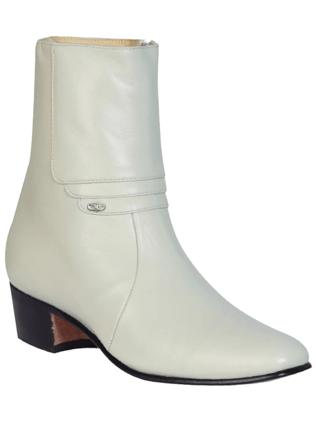 Men's Goat Leather Side Zipper Classic Dress Boots 'El Besserro' Bone 200 - BELLEZA'S - Men's Goat Leather Side Zipper Classic Dress Boots 'El Besserro' Bone 200 - Botines Para Hombres - 200 6