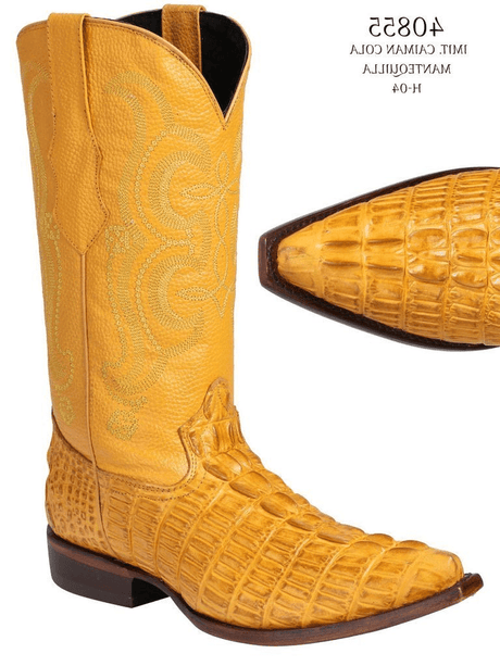 Men's Imitation Alligator Tail Cowboy Boots 'El Señor De Los Cielos' Butter 40855 - BELLEZA'S - Men's Imitation Alligator Tail Cowboy Boots 'El Señor De Los Cielos' Butter 40855 - Men's Boot - 40855 6