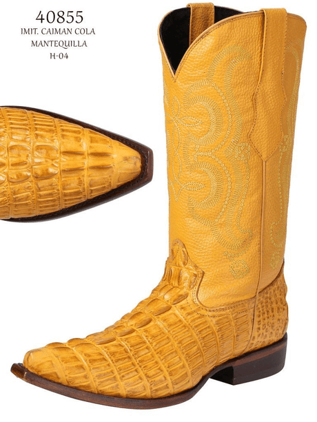 Men's Imitation Alligator Tail Cowboy Boots 'El Señor De Los Cielos' Butter 40855 - BELLEZA'S - Men's Imitation Alligator Tail Cowboy Boots 'El Señor De Los Cielos' Butter 40855 - Men's Boot - 40855 6