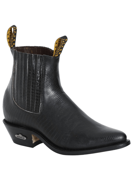 Men's Imitation Lizard Cowboy Ankle Boots 'El General' Black Color 41496 - BELLEZA'S - Men's Imitation Lizard Cowboy Ankle Boots 'El General' Black Color 41496 - Men's Ankle Boots - 41496 6