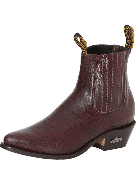 Men's Imitation Lizard Cowboy Ankle Boots 'El General' Wine Color 41495 - BELLEZA'S - Men's Imitation Lizard Cowboy Ankle Boots 'El General' Wine Color 41495 - Men's Ankle Boots - 41495 6