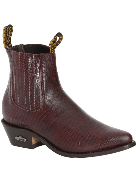 Men's Imitation Lizard Cowboy Ankle Boots 'El General' Wine Color 41495 - BELLEZA'S - Men's Imitation Lizard Cowboy Ankle Boots 'El General' Wine Color 41495 - Men's Ankle Boots - 41495 6