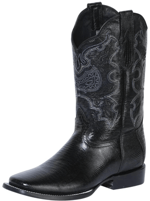 Men's Imitation Lizard Cowboy Boots 'El General' Black Color 41904 - BELLEZA'S - Men's Imitation Lizard Cowboy Boots 'El General' Black Color 41904 - Men's Boot - 41904 6