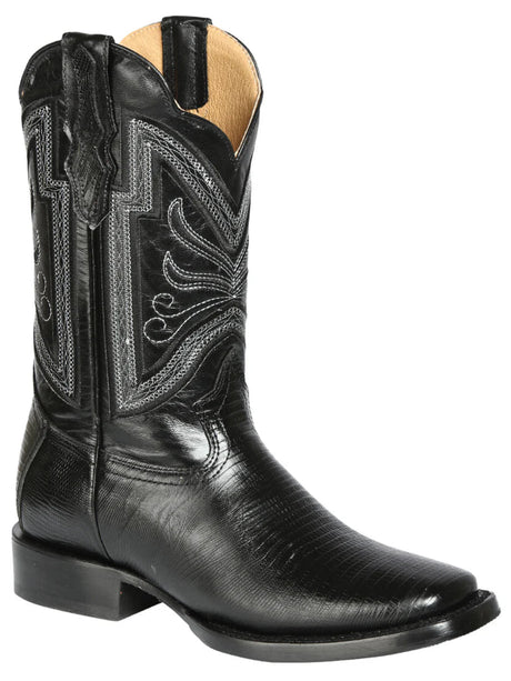 Men's Lizard Print Cow Leather Western Cowboy Rodeo Boots 'El General' *BLACK-44666* - BELLEZA'S - Men's Lizard Print Cow Leather Western Cowboy Rodeo Boots 'El General' *BLACK-44666* - Bota Para Hombre - 44666 6