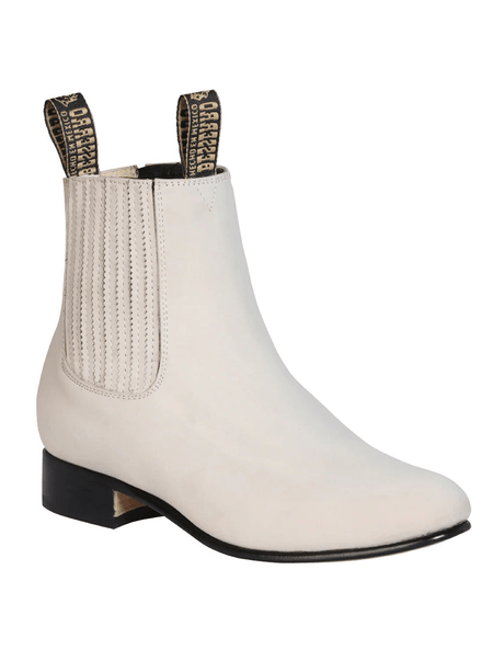 Men's Nubuck Leather Classic Charro Ankle Boots 'El Besserro' Bone Color 205 - BELLEZA'S - Men's Nubuck Leather Classic Charro Ankle Boots 'El Besserro' Bone Color 205 - Men's Ankle Boots - 205 6