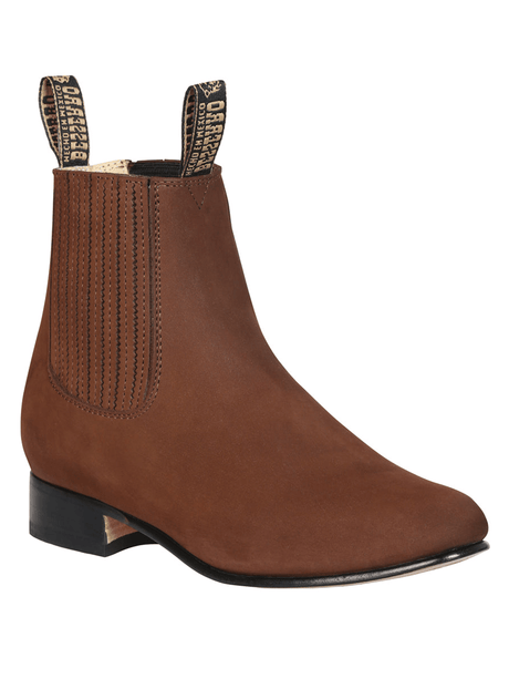 Men's Nubuck Leather Classic Charro Ankle Boots 'El Besserro' Camel Color 204 - BELLEZA'S - Men's Nubuck Leather Classic Charro Ankle Boots 'El Besserro' Camel Color 204 - Men's Ankle Boots - 204 6