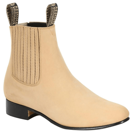 Men's Nubuck Leather Classic Charro Ankle Boots 'El Besserro' Honey Color 203 - BELLEZA'S - Men's Nubuck Leather Classic Charro Ankle Boots 'El Besserro' Honey Color 203 - Men's Ankle Boots - 203 6