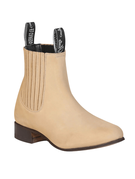 Men's Nubuck Leather Classic Charro Ankle Boots 'El Canelo' Sand Color 228 - BELLEZA'S - Men's Nubuck Leather Classic Charro Ankle Boots 'El Canelo' Sand Color 228 - Men's Ankle Boots - 228 6