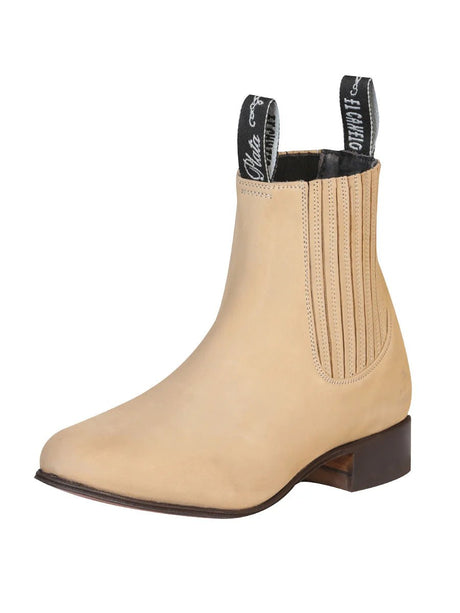 Men's Nubuck Leather Classic Charro Ankle Boots 'El Canelo' Sand Color 228 - BELLEZA'S - Men's Nubuck Leather Classic Charro Ankle Boots 'El Canelo' Sand Color 228 - Men's Ankle Boots - 228 6