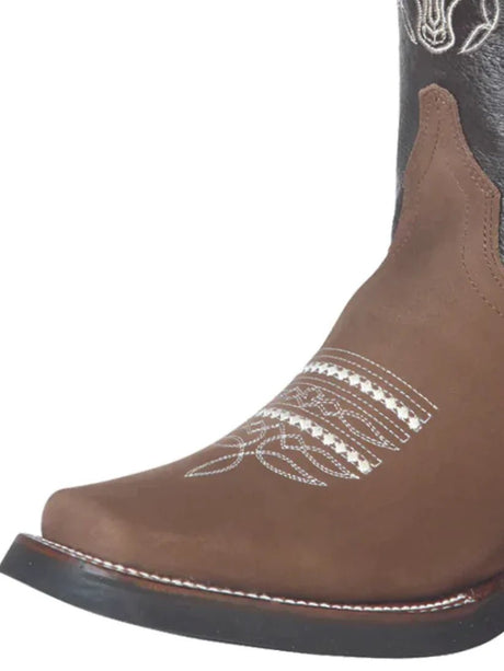 Men's Rodeo Cowboy Boots With Embroidered Design Nubuck Leather 'El General' *CAMEL - 51113* - BELLEZA'S - Men's Rodeo Cowboy Boots With Embroidered Design Nubuck Leather 'El General' *CAMEL - 51113* - Men's Boot - 51113 6