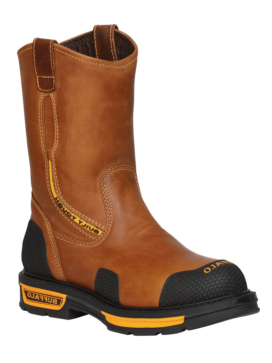 Men's Soft Toe Work Boots Crazy Leather 'Buffalo & Bull' Honey 123029 - BELLEZA'S - Men's Soft Toe Work Boots Crazy Leather 'Buffalo & Bull' Honey 123029 - Men's Boot - 123029 6