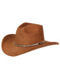 Men's Tabacco Sombrero Unisex Suede Indiana Cowboy Hat 'El General' 44249 - BELLEZA'S - Men's Tabacco Sombrero Unisex Suede Indiana Cowboy Hat 'El General' 44249 - Men's Cowboy Hats - 44249 S