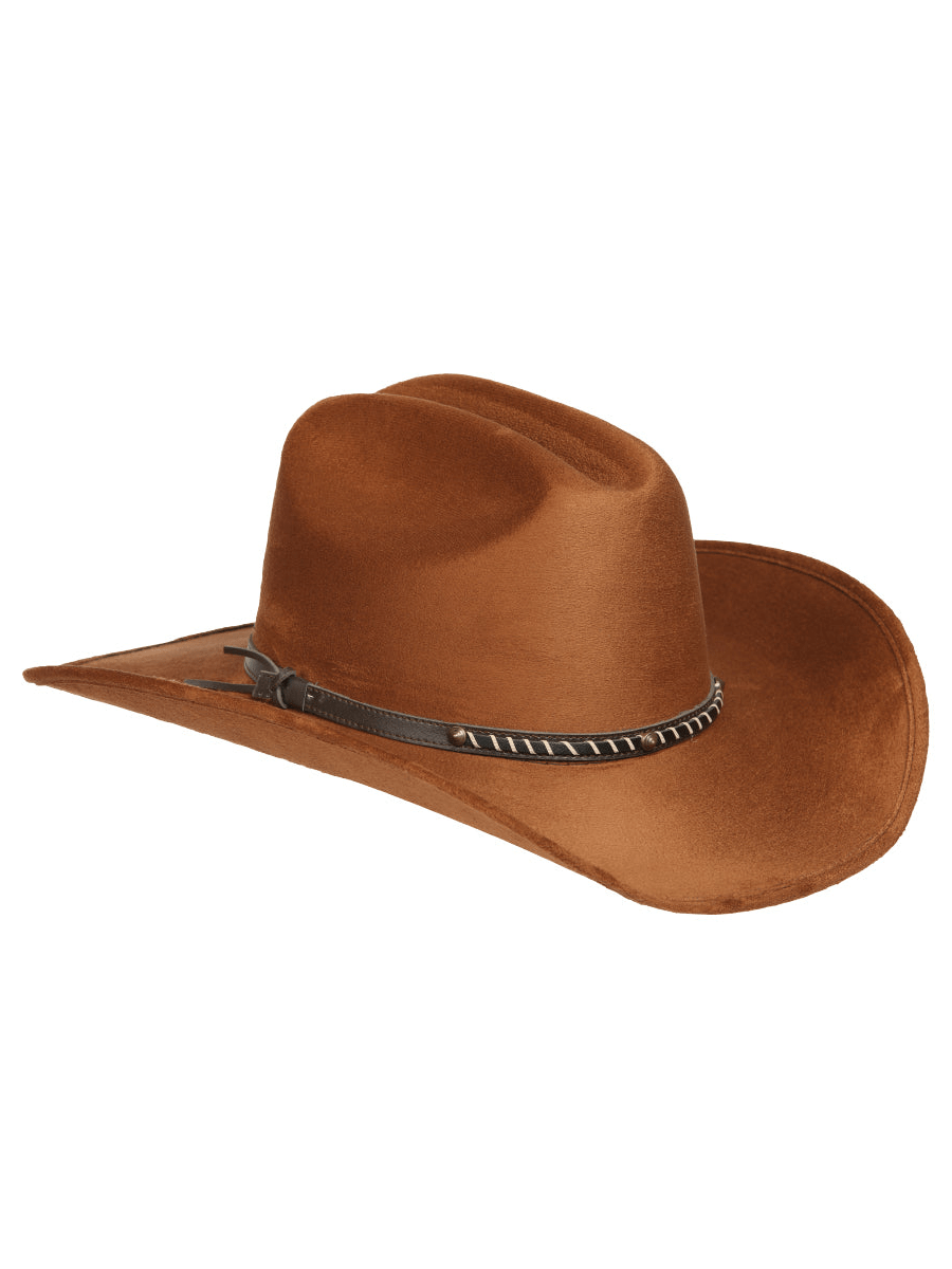 Men's Tabacco Sombrero Unisex Suede Monterrey Cowboy Hat 'El General' 44257 - BELLEZA'S - Men's Tabacco Sombrero Unisex Suede Monterrey Cowboy Hat 'El General' 44257 - Men's Cowboy Hats - 44257 S