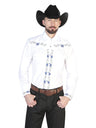 Men's White Embroidered Long Sleeve Western Shirt 'El Señor de los Cielos' 42938 - BELLEZA'S - Men's White Embroidered Long Sleeve Western Shirt 'El Señor de los Cielos' 42938 - Mens Shirt - 42938 S