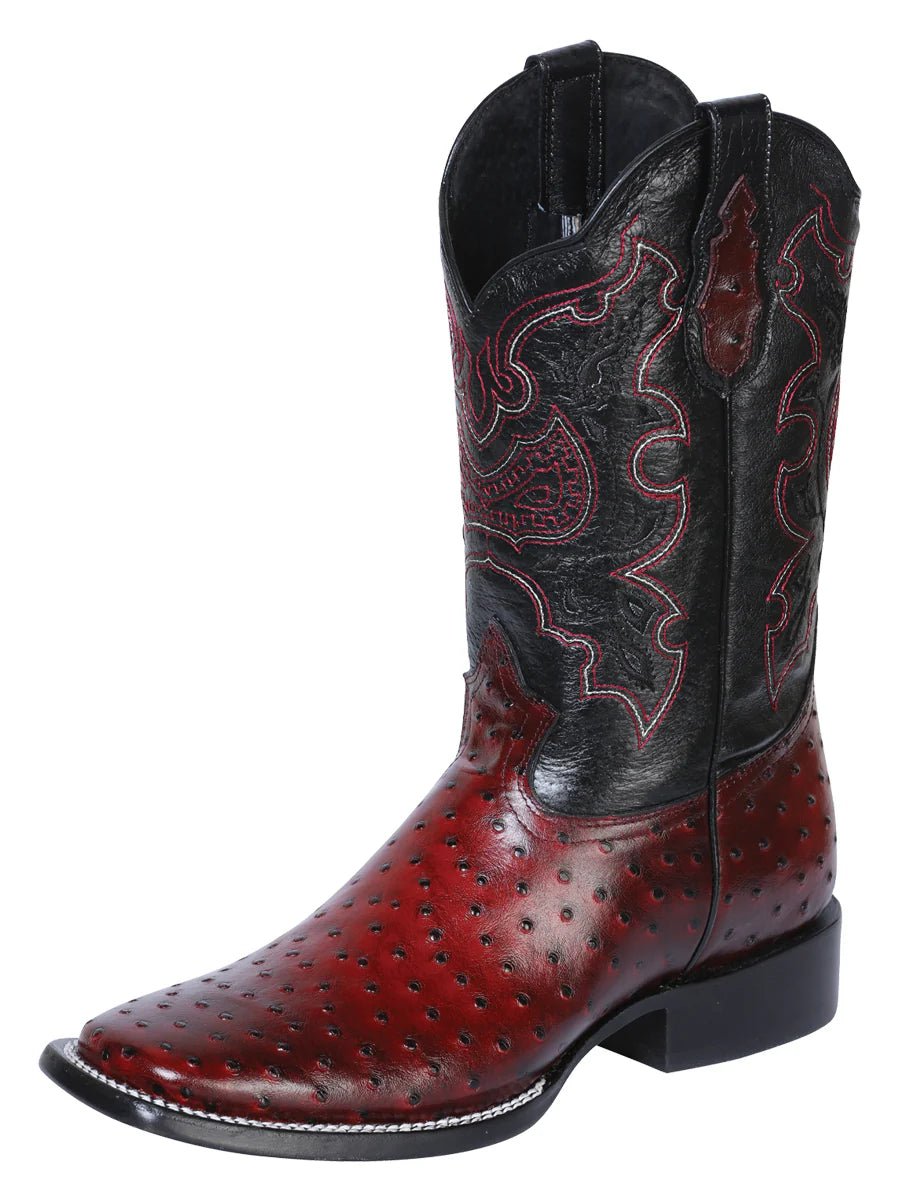 Ostrich Imit Rodeo Boots For Men 'El General' *BLACK CHERRY - 41901* - BELLEZA'S - Ostrich Imit Rodeo Boots For Men 'El General' *BLACK CHERRY - 41901* - Men's Boot - 41901 6