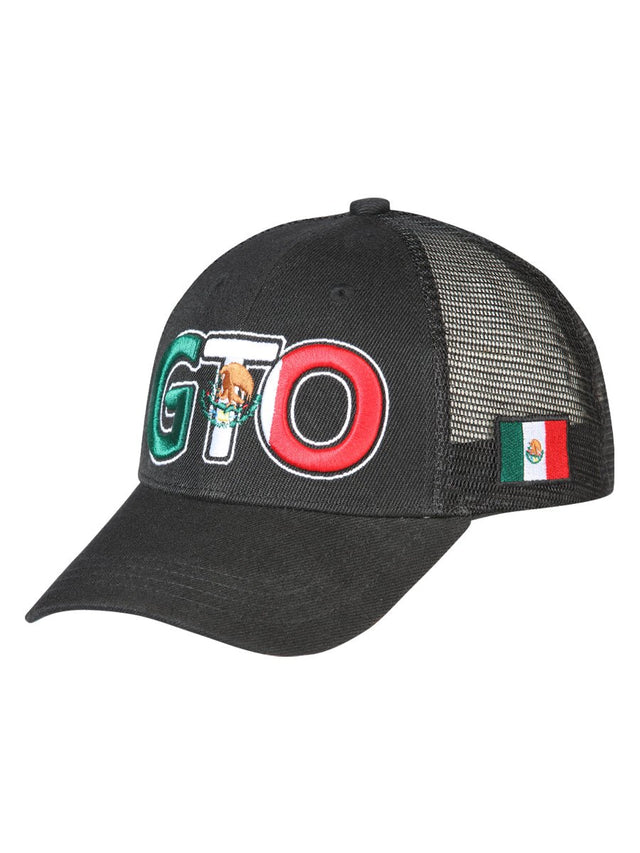 Polyester Guanajuato Mexico Embroidered Cap "El General" Black - 44790 - BELLEZA'S - Polyester Guanajuato Mexico Embroidered Cap "El General" Black - 44790 - Cap For Adults - 44790