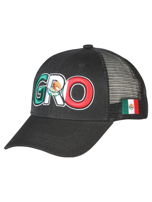 Polyester Guerrero Mexico Embroidered Cap "El General" Black - 44792 - BELLEZA'S - Polyester Guerrero Mexico Embroidered Cap "El General" Black - 44792 - Cap For Adults - 44792