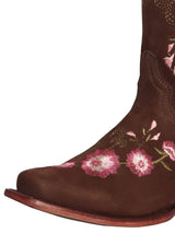 Rodeo Boots Embroidered With Roses Nubuck Bovine Leather For Women 'El General' *CAMEL-41842* - BELLEZA'S - Rodeo Boots Embroidered With Roses Nubuck Bovine Leather For Women 'El General' *CAMEL-41842* - Botas Para Damas - 41842 5