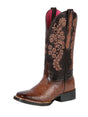 Rodeo Cowboy Boots Floral Engraving Genuine Leather For Women 'El General' *Chocolate-44633* - BELLEZA'S - Rodeo Cowboy Boots Floral Engraving Genuine Leather For Women 'El General' *Chocolate-44633* - Botas Para Damas - 44633 5