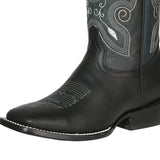 Rodeo Cowboy Boots Genuine Leather Flower Embroidered Tube For Women 'El General' *Black-125366* - BELLEZA'S - Rodeo Cowboy Boots Genuine Leather Flower Embroidered Tube For Women 'El General' *Black-125366* - Botas Para Damas - 125366 5