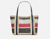 Tommy Hilfiger Large Piper Straw Tote Multi Stripe Red White Blue Tan New - BELLEZA'S - Tommy Hilfiger Large Piper Straw Tote Multi Stripe Red White Blue Tan New - Handbags - 51343