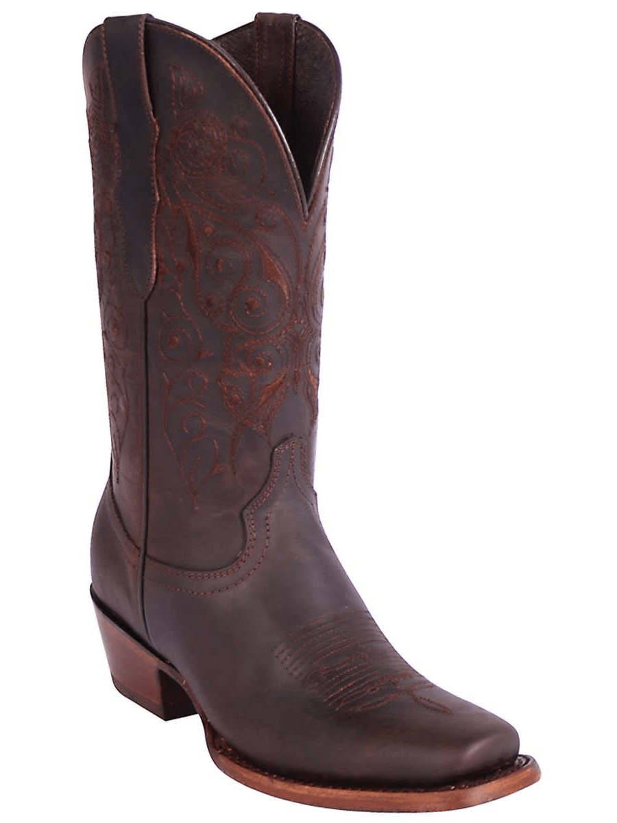 Women's Genuine Leather Classic Western Cowgirl Boots 'El General' Choco Color 122486 - BELLEZA'S - Women's Genuine Leather Classic Western Cowgirl Boots 'El General' Choco Color 122486 - Women's Boots - 122486 5