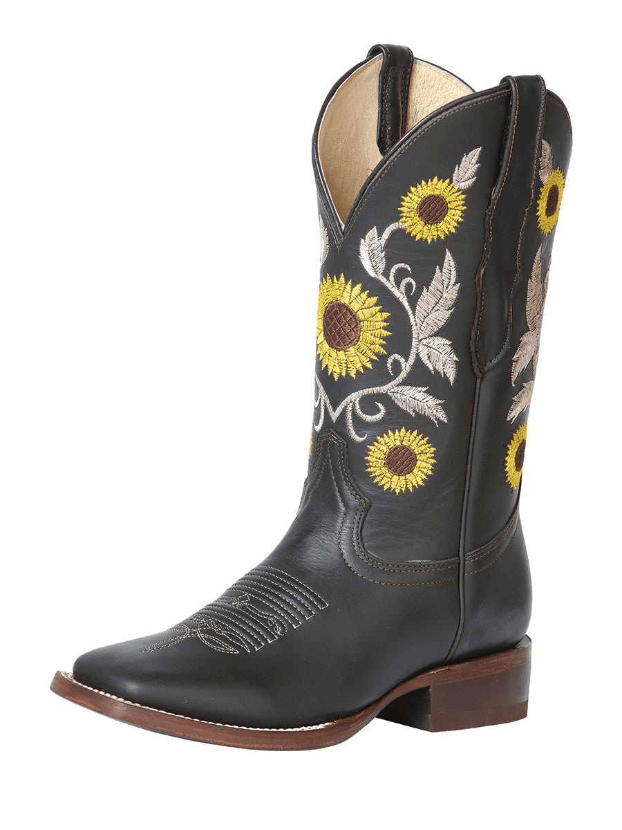 Women's Genuine Leather Sunflower Embroidery Rodeo Cowgirl Boots'Centenario' *CHOCO - 126095* - BELLEZA'S - Women's Genuine Leather Sunflower Embroidery Rodeo Cowgirl Boots'Centenario' *CHOCO - 126095* - Women's Boots - 126095 5