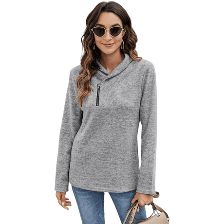 Women's High Neck Sweatshirts 'Ysoea' Long Sleeve Blouses - BELLEZA'S - Women's High Neck Sweatshirts 'Ysoea' Long Sleeve Blouses - Sweater For Women - 10154 S