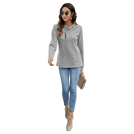 Women's High Neck Sweatshirts 'Ysoea' Long Sleeve Blouses - BELLEZA'S - Women's High Neck Sweatshirts 'Ysoea' Long Sleeve Blouses - Sweater For Women - 10154 S