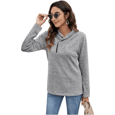 Women's High Neck Sweatshirts 'Ysoea' Long Sleeve Blouses - BELLEZA'S - Women's High Neck Sweatshirts 'Ysoea' Long Sleeve Blouses - Sweater For Women - 10155 S