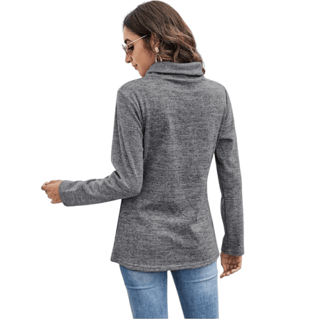 Women's High Neck Sweatshirts 'Ysoea' Long Sleeve Blouses - BELLEZA'S - Women's High Neck Sweatshirts 'Ysoea' Long Sleeve Blouses - Sweater For Women - 10155 S