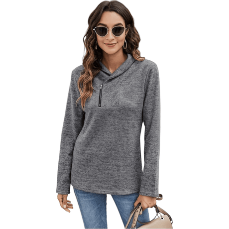 Women's High Neck Sweatshirts 'Ysoea' Long Sleeve Blouses - BELLEZA'S - Women's High Neck Sweatshirts 'Ysoea' Long Sleeve Blouses - Sweater For Women - 10155 S